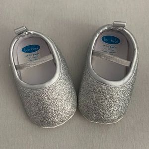 bon bebe Sparkly Silver Crib Shoes, up to 9m